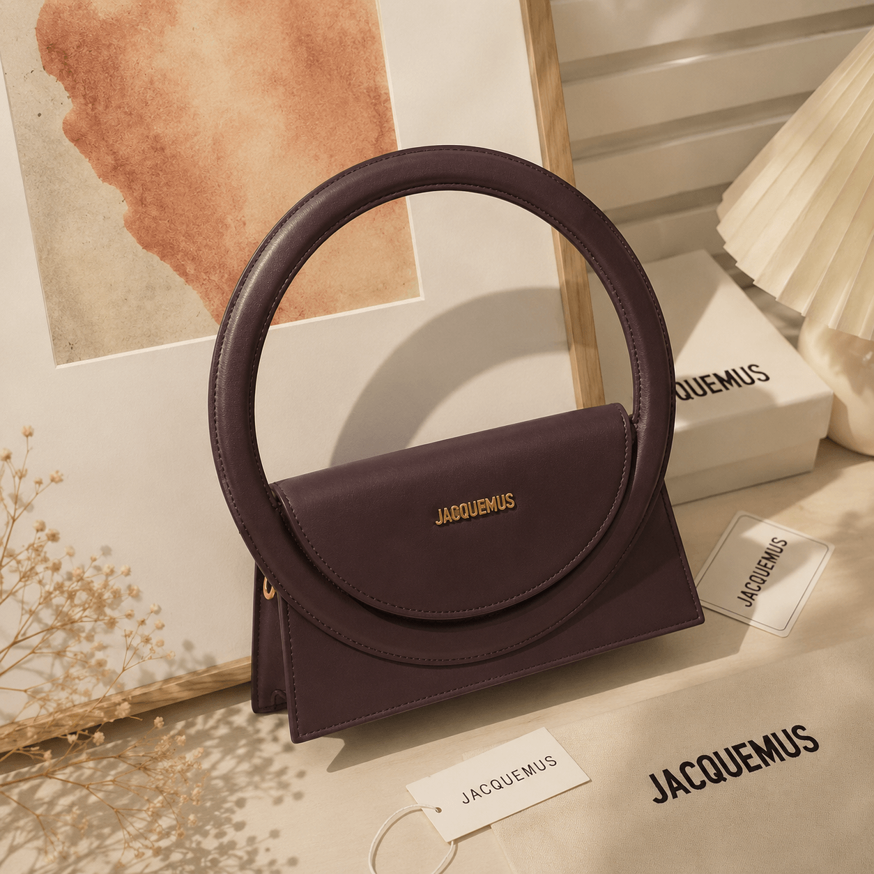 Espresso Circle Handle Statement Bag