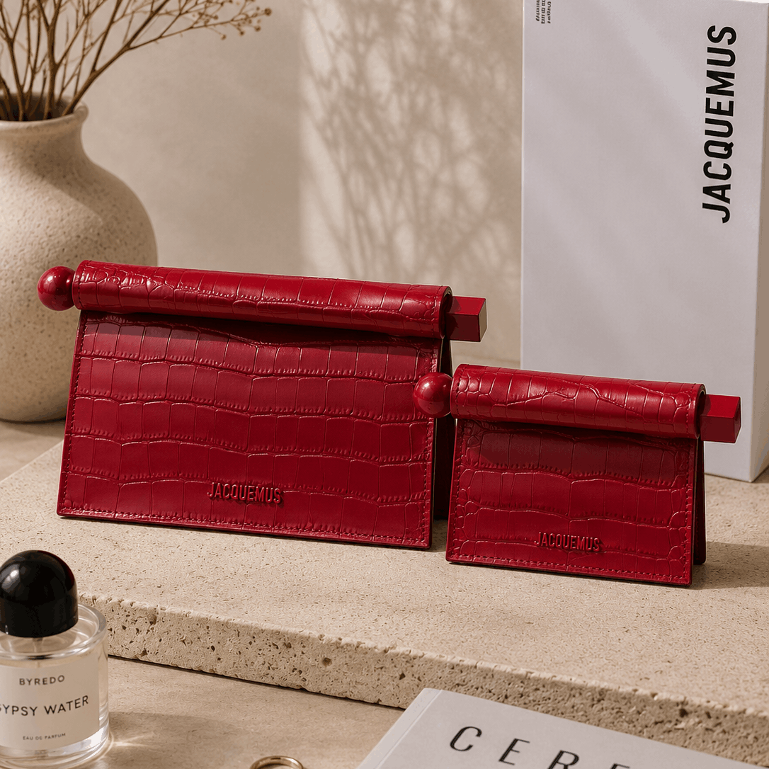 Cherry Red Croc Clutch