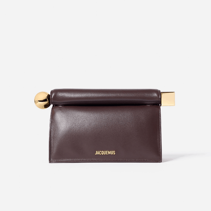 Chocolate Brown Leather Clutch