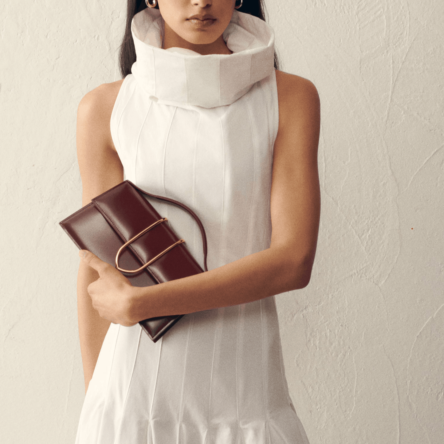 Burgundy Leather Top Handle Bag