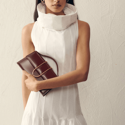 Burgundy Leather Top Handle Bag