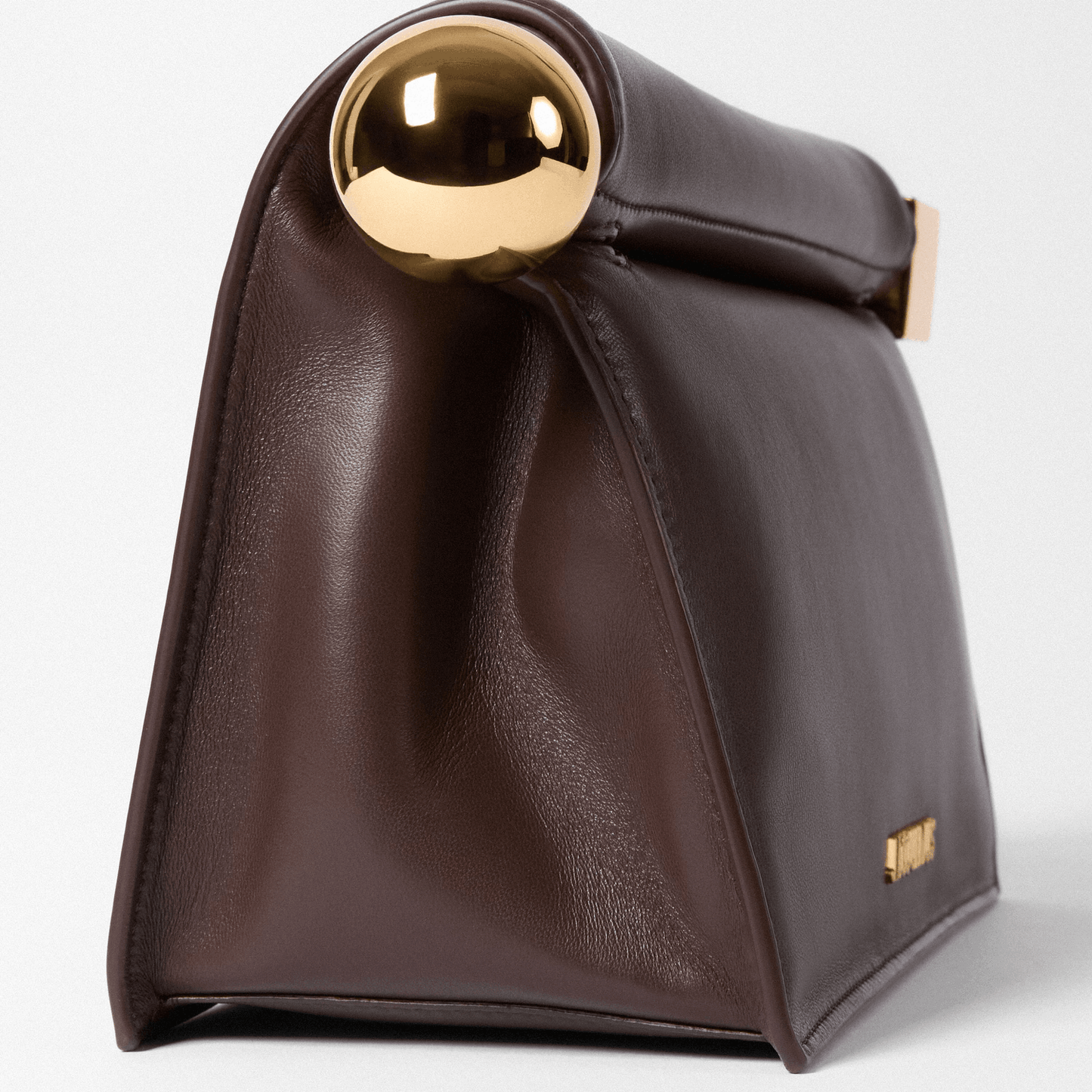 Chocolate Brown Leather Clutch