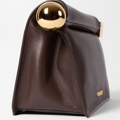 Chocolate Brown Leather Clutch