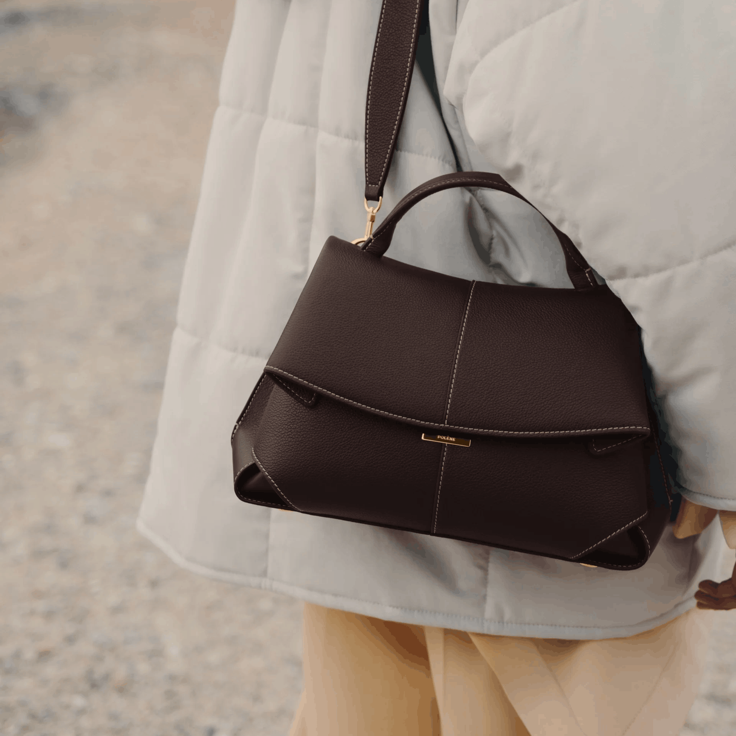 Chocolate Brown Leather Handbag