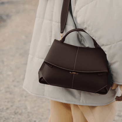 Chocolate Brown Leather Handbag