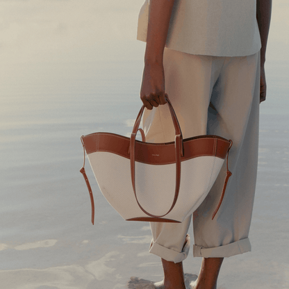 Canvas Leather Tote Bag