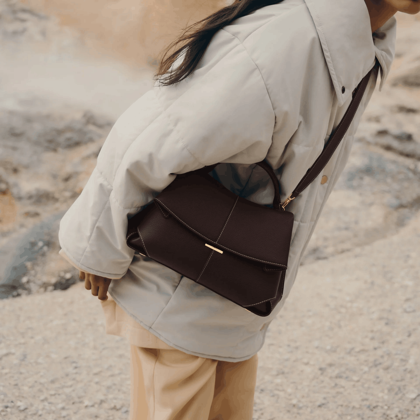 Chocolate Brown Leather Handbag
