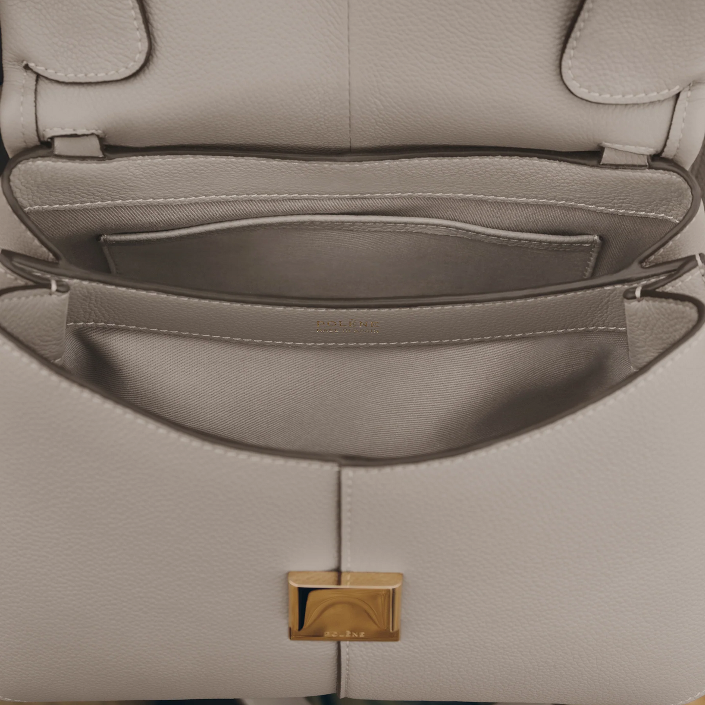 Elegant Ivory Leather Handbag