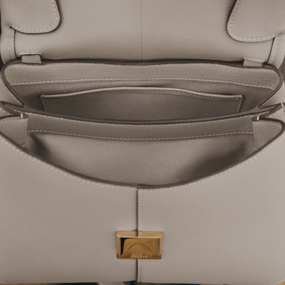 Elegant Ivory Leather Handbag