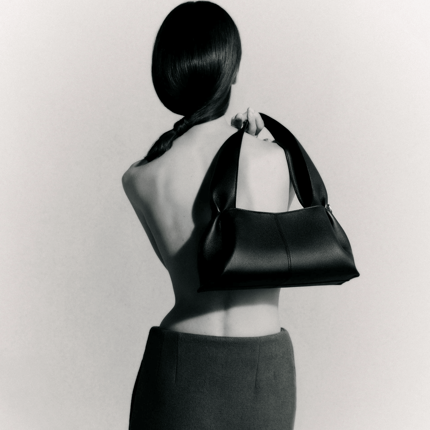 Minimalist Black Shoulder Bag