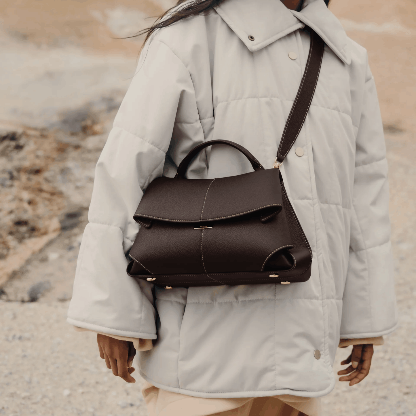 Chocolate Brown Leather Handbag