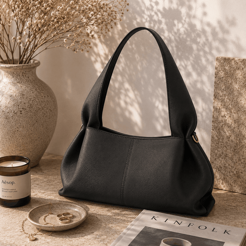 Minimalist Black Shoulder Bag