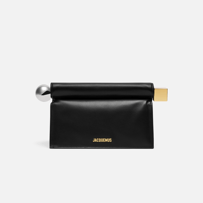 Black Leather Evening Clutch