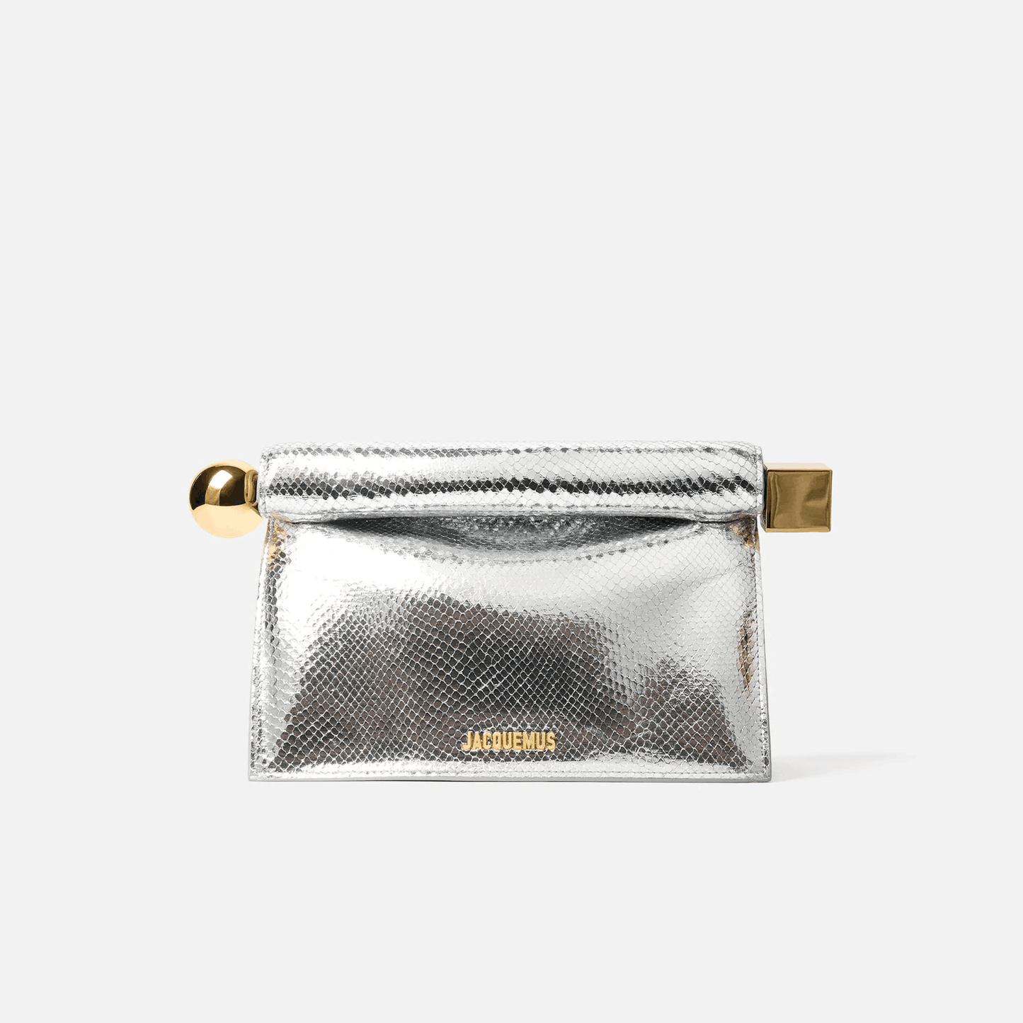 Silver Metallic Clutch Bag