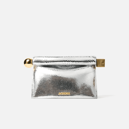 Silver Metallic Clutch Bag