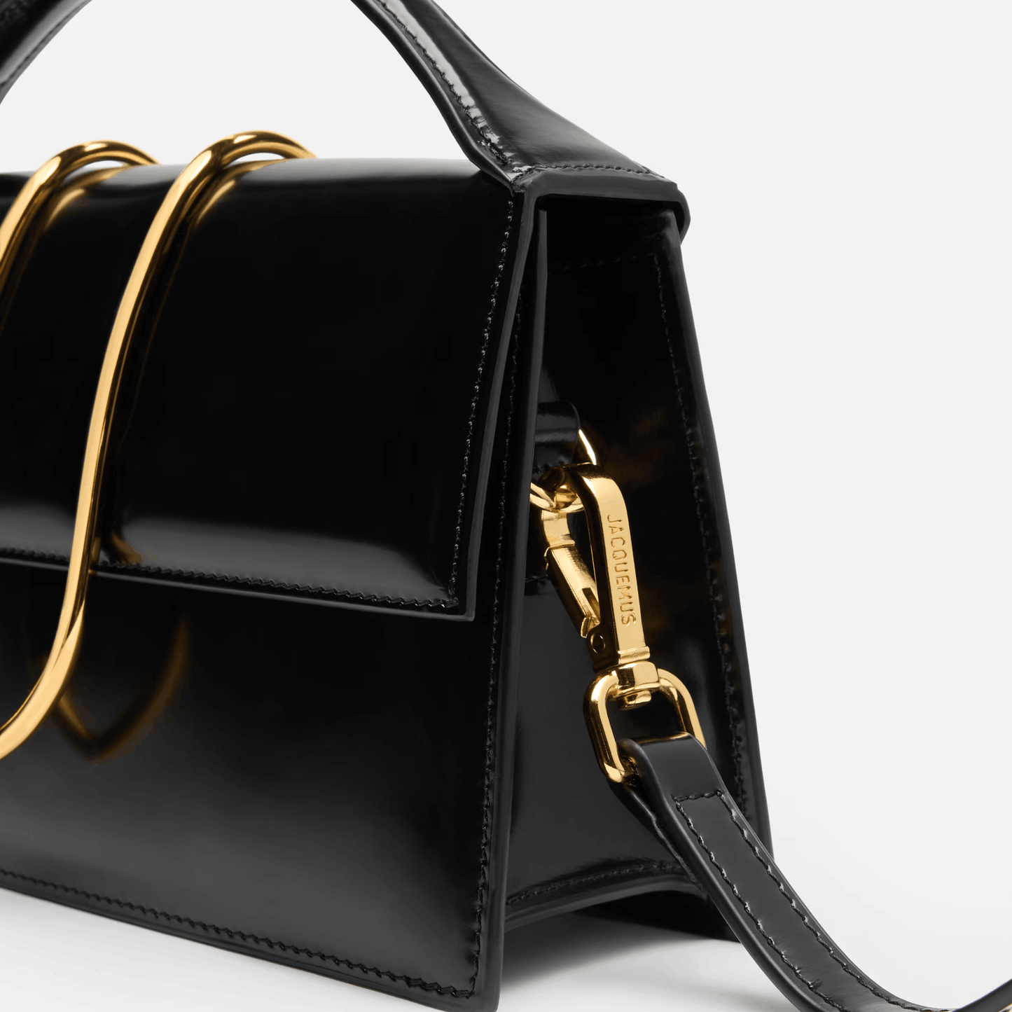 Elegant Black Leather Top Handle Bag