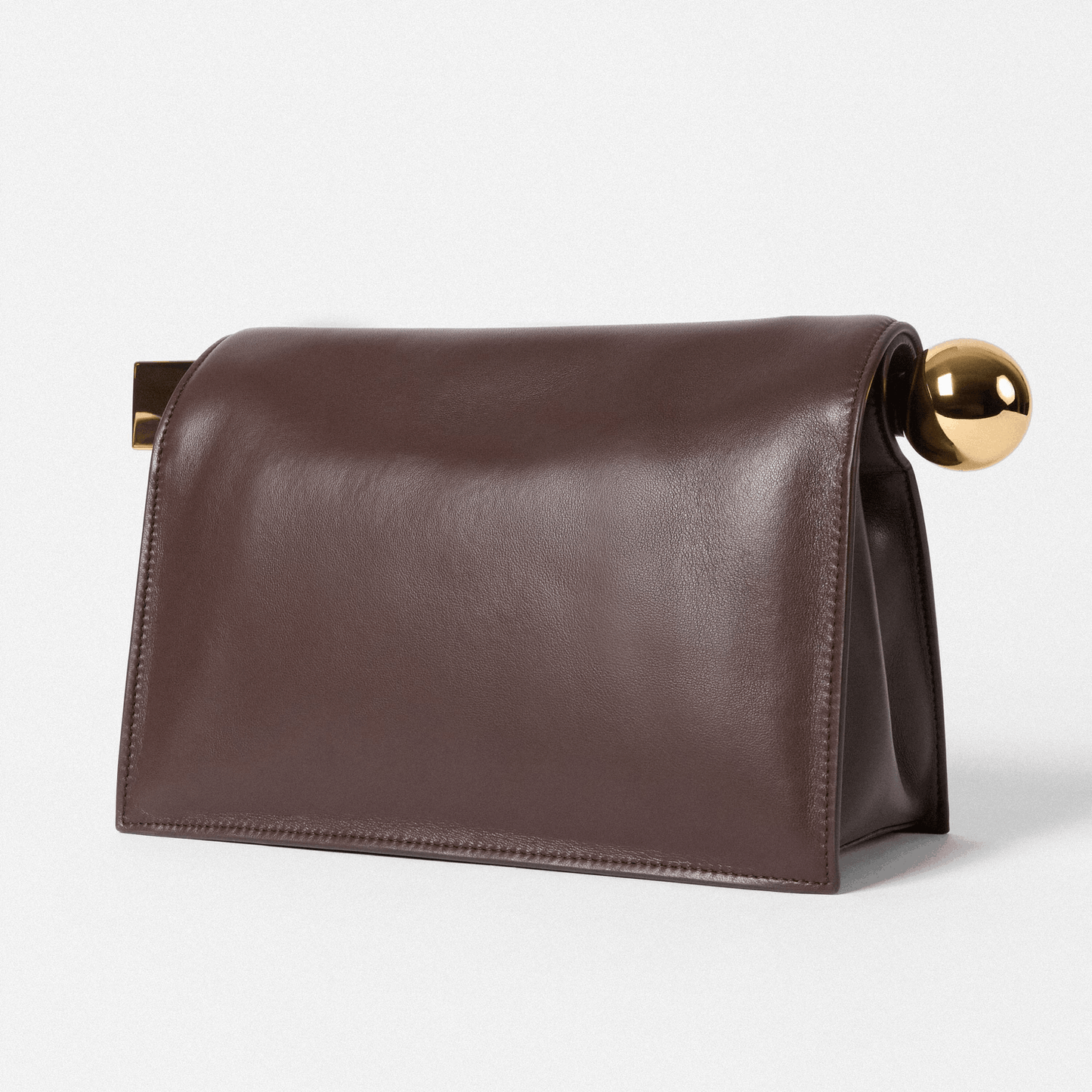 Chocolate Brown Leather Clutch