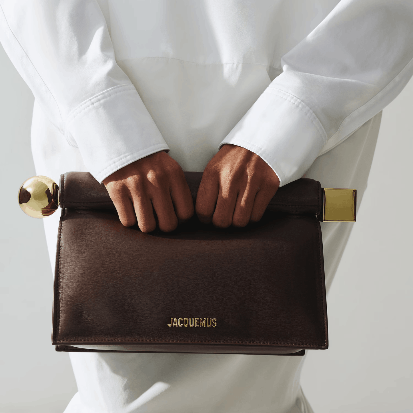Chocolate Brown Leather Clutch