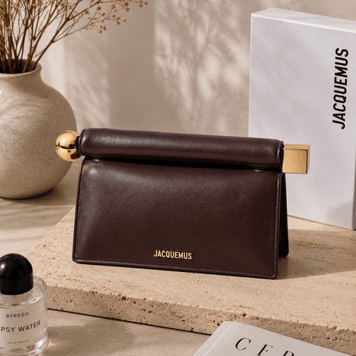 Chocolate Brown Leather Clutch