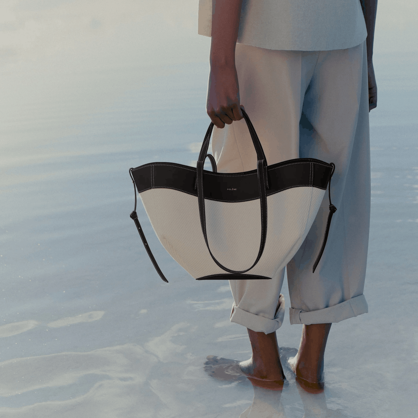 Canvas Tote with Black Trim
