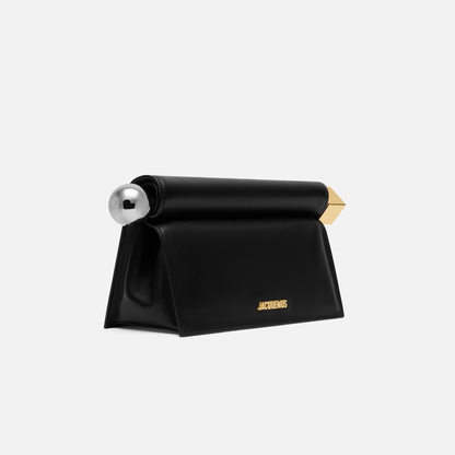 Black Leather Evening Clutch