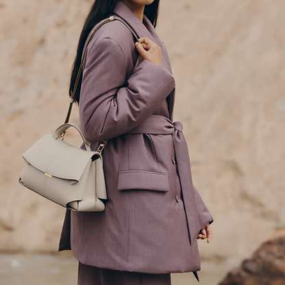 Elegant Ivory Leather Handbag