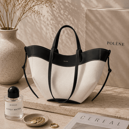 Canvas Tote with Black Trim
