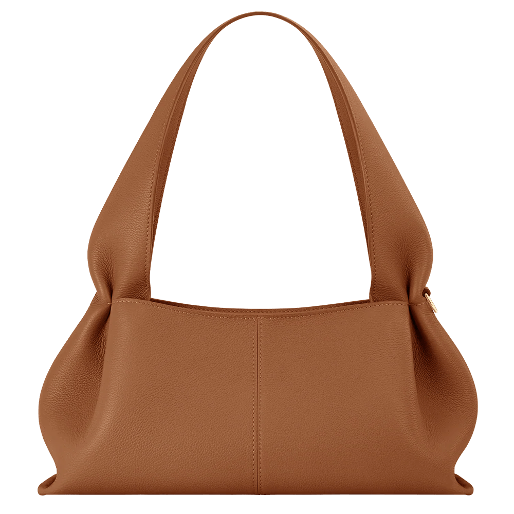 Minimalist Brown Leather Shoulder Bag