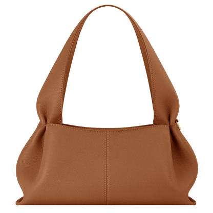 Minimalist Brown Leather Shoulder Bag