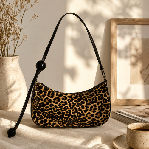 Leopard Print Shoulder Bag for Women