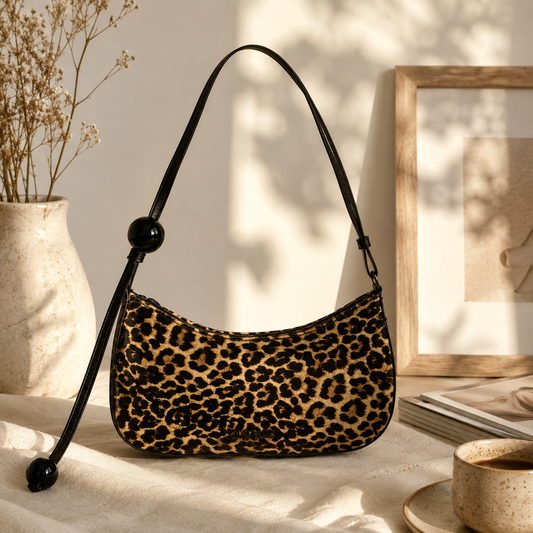 Leopard Print Shoulder Bag for Women