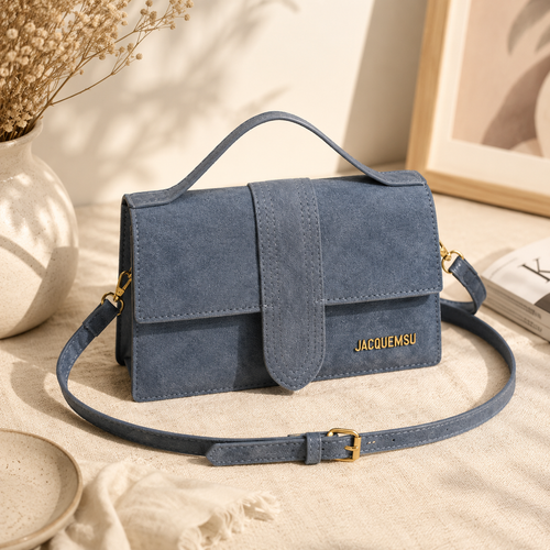 Slate Blue Flap Crossbody Shoulder Bag for Women