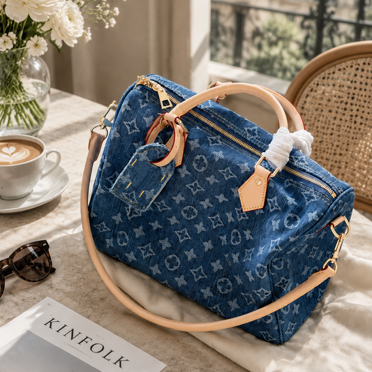 Vintage Denim Monogram Travel Bag