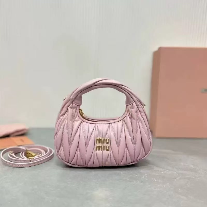 Blush Muse Ruched Shoulder Bag