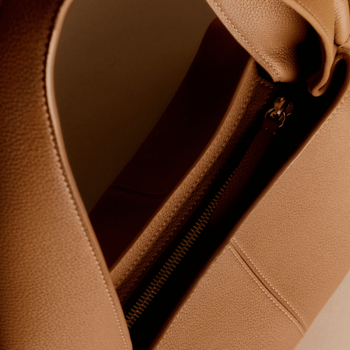 Minimalist Brown Leather Shoulder Bag