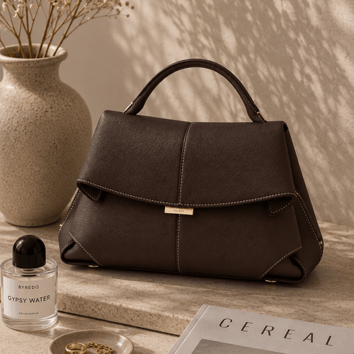 Chocolate Brown Leather Handbag