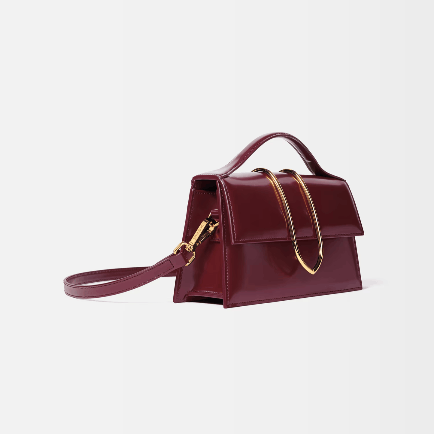 Burgundy Leather Top Handle Bag