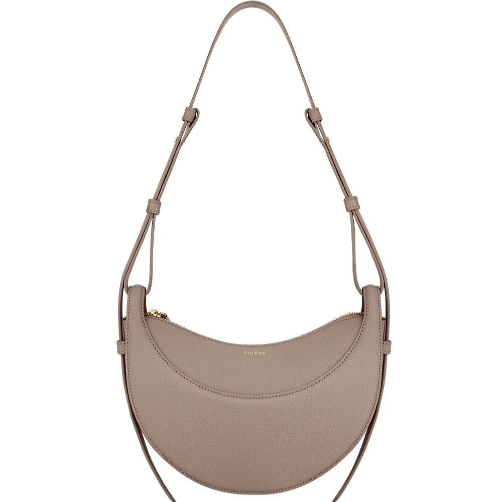 Elegant Leather Crescent Hobo Bag