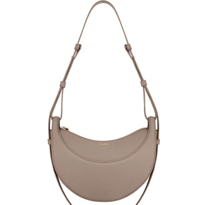 Elegant Leather Crescent Hobo Bag