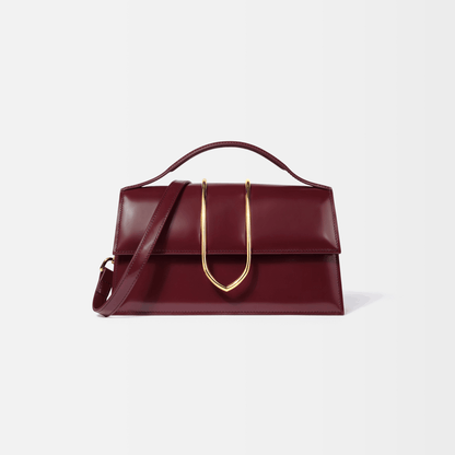 Burgundy Leather Top Handle Bag