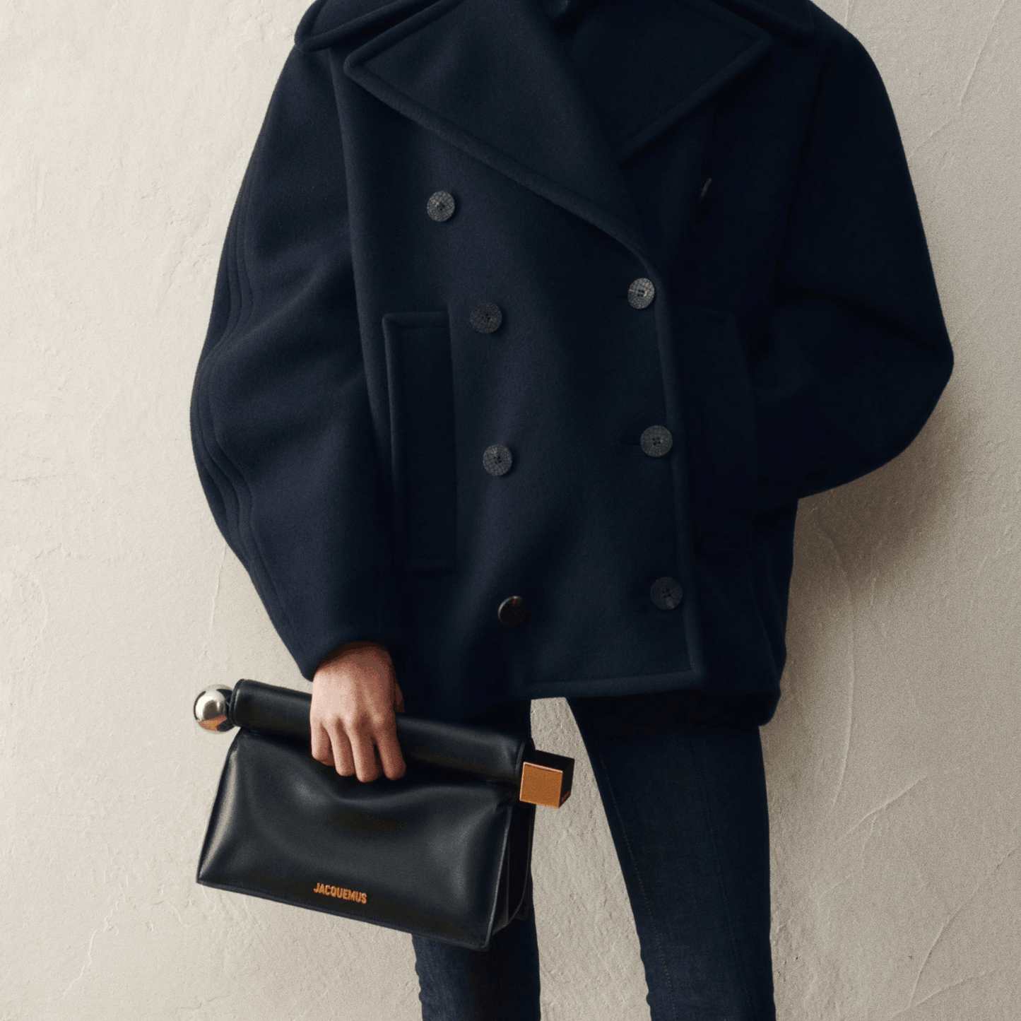Black Leather Evening Clutch