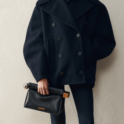 Black Leather Evening Clutch