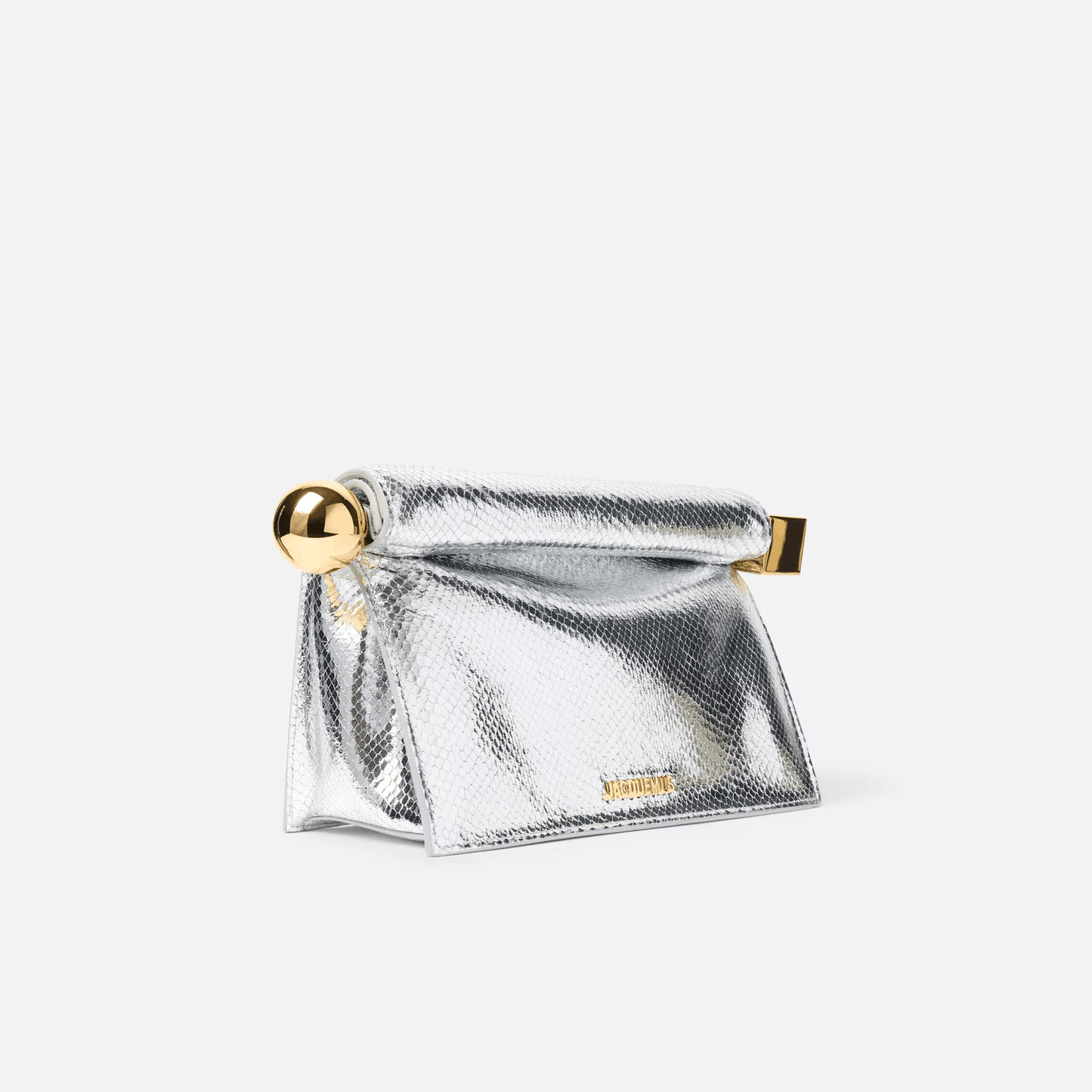 Silver Metallic Clutch Bag