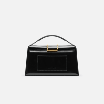 Elegant Black Leather Top Handle Bag