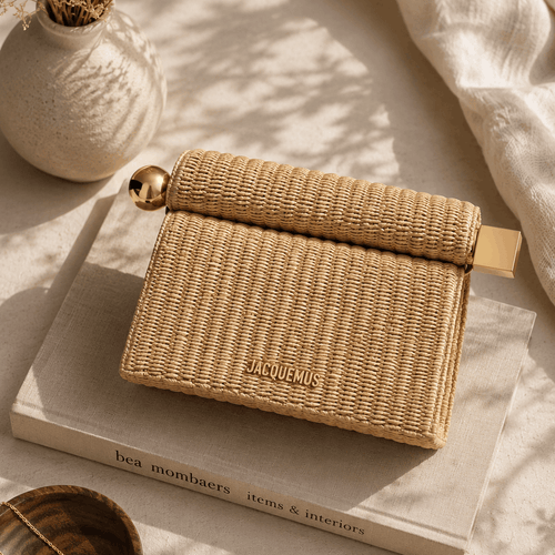 Woven Straw Clutch Bag