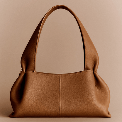 Minimalist Brown Leather Shoulder Bag