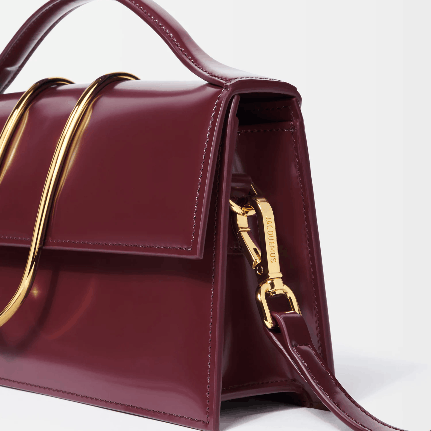 Burgundy Leather Top Handle Bag