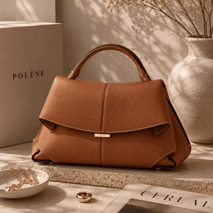 Elegant Leather Top Handle Bag