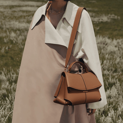 Elegant Leather Top Handle Bag