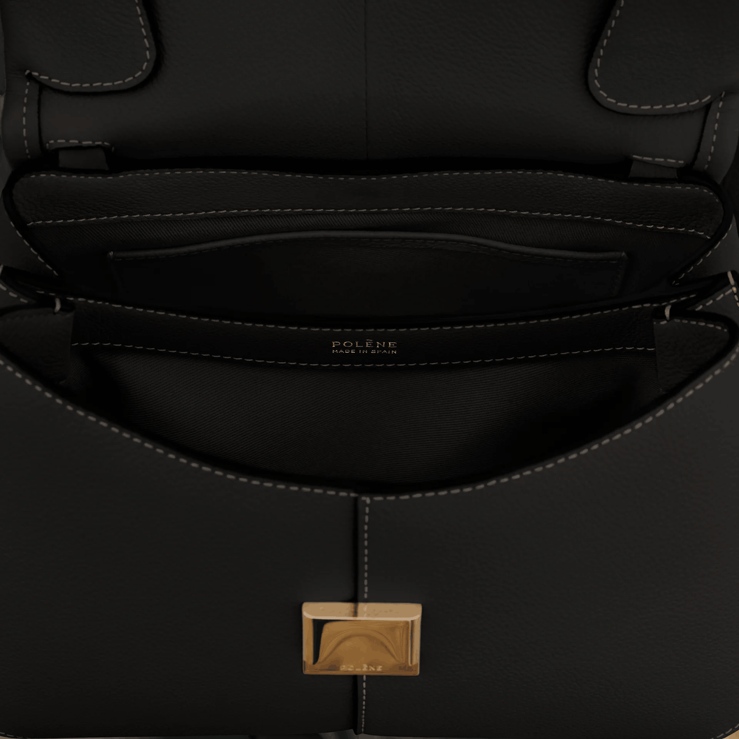 Black Leather Top Handle Bag